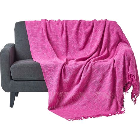 HOMESCAPES Überwurf Nirvana, 100% Baumwolle, pink, 255 x 360 cm