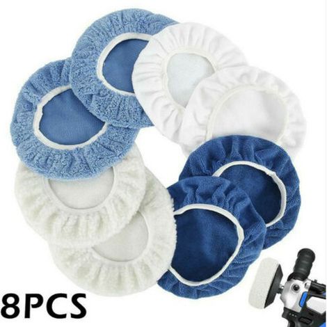 Lot de 6 chiffons de polissage pour voiture, disques de polissage, peaux à polir, machine à polir pour voiture (2 x microfibre - 2 x revêtements - 2 x laine) (1/5)