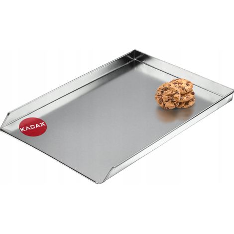 KADAX Kuchenblech aus Zinkblech, Backblech in zwei Größen, Pizzablech rechteckig für Backofen, Ofenb