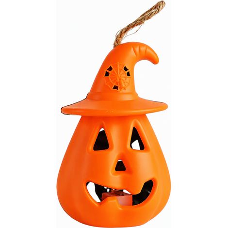 Bougie LED sans flamme motif citrouille à porter décor saisonnier (1/5)