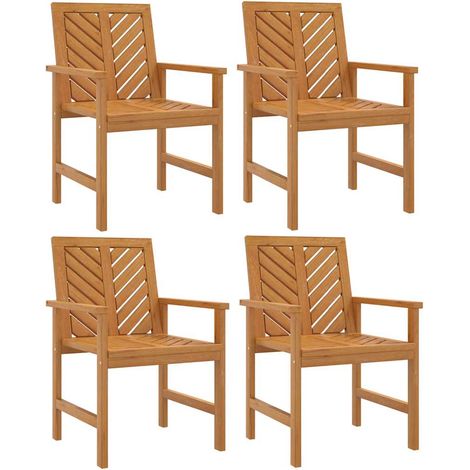Sedie da Pranzo da Giardino 4 pz Sedute da esterno Legno Massello di Acacia (1/4)