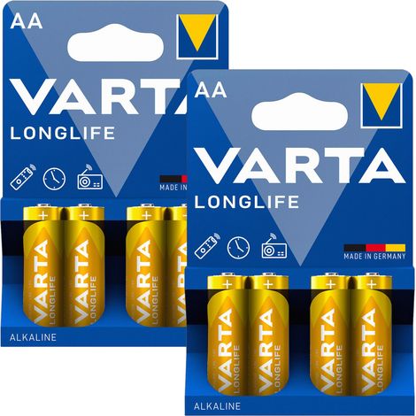 Pilas alcalinas Varta LL AA LR06 para control remoto de reloj a escala (4 unidades x 2) (1/5)