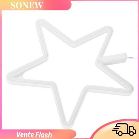 Sonew Lampe néon Lumière LED Forme d'Étoile Signe au Néon Lumière Néon pour Salon Fête linge d'interieur Couleur chaude (1/5)