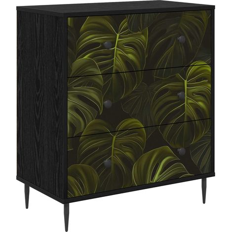 Cassettiera ELBURG Stampa foglia di palma 66 x 36,5 x 76 cm vidaXL (1/5)