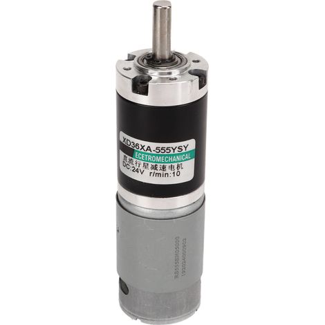 Moteur électrique mini 24V 15W 10 tr/min, couple élevé, faible bruit, engrenage en cuivre, noir et argent, DC à courant continu (1/5)