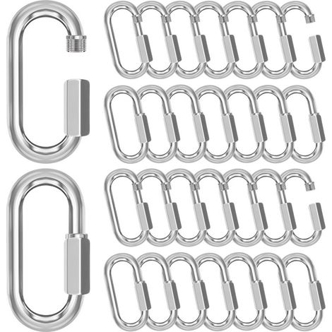 Irovami Maillons rapides M5 lot 30 – 295kg, acier galvanisé – Idéal pour chaîne, balançoire, camping (1/5)