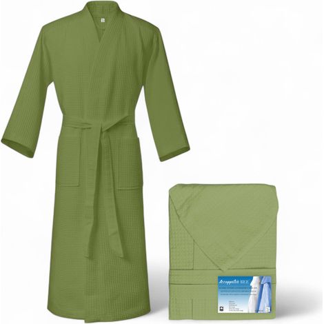 ACCAPPATOIO Nido Ape BEE© in Puro cotone con Cappuccio da Adulto VERDE XL