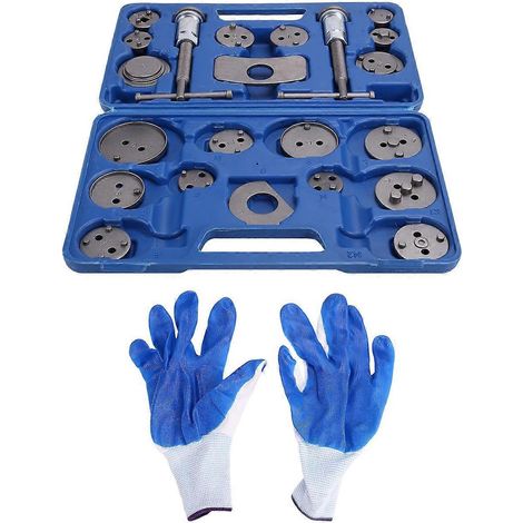 Kit d'outils de compression d'étrier de frein, adaptateurs de disque à boulon de poussée + gants (1/5)