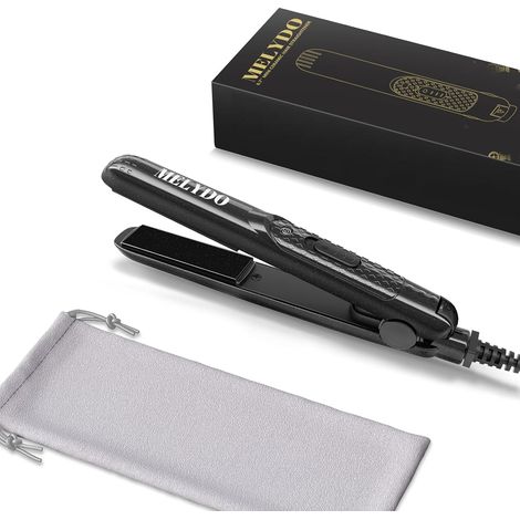 Mini Lisseur Cheveux 2 en 1 - Fer à Lisser et Boucler Portable Voyage, Plaques Céramique 210°C Chauffage Rapide 30s, Idéal Cheveux Courts/Frange, Double Tension 100-240V