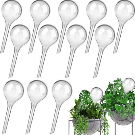 12 globes d'arrosage pour plantes, système d'arrosage automatique pour plantes d'intérieur et d'extérieur Transparent 513cm (1/5)
