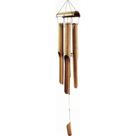Campanilla de viento de bambÃº - Acabado natural - 4 tubos grandes