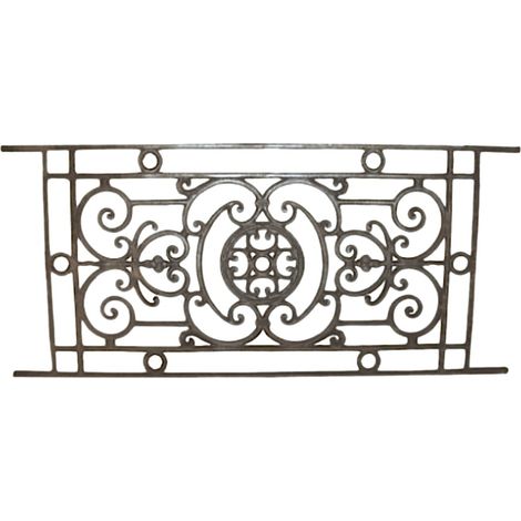 Appui de fenêtre en fonte d'époque - Longueur 1330mm Hauteur 610mm - Style Haussmannien - Esprit brocante - Prêt à sceller - DECO FER FORGE