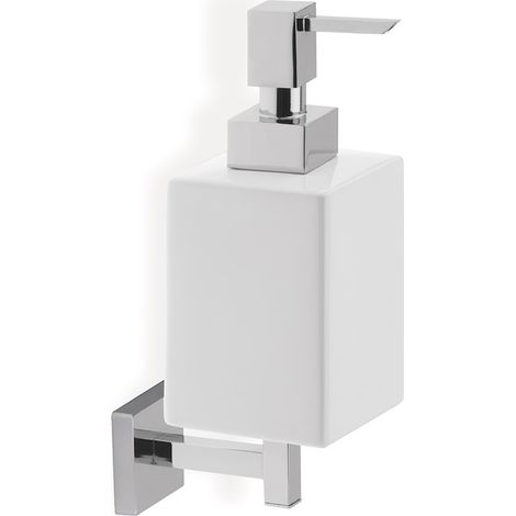 STILHAUS Urania portadosatore ceramica bianco e cromato codice prod: 000U3008