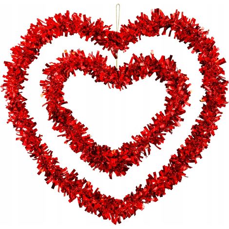 Ornamento decorativo a doppio cuore rosso per San Valentino, 28 e 45 cm (1/3)