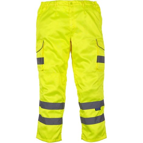 Pantaloni da uomo ad alta visibilità Yoko cargo idrorepellente Giallo 56