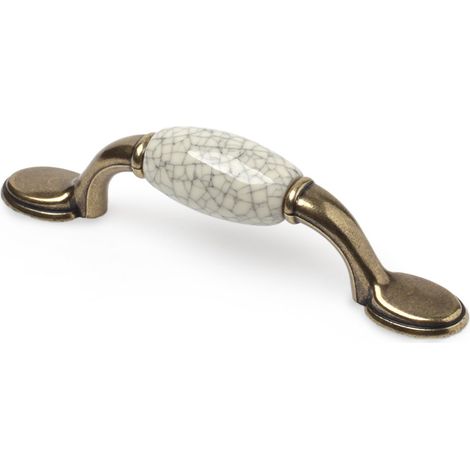 Asa en porcelana cuero, dimensiones: 125x20x32mm, entrepuntos: 96mm -