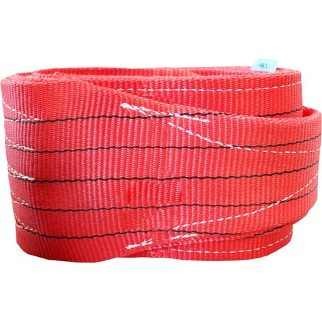 Sangle de levage rouge 5000 kg, anti-usure en polyester, pour la manutention de charges lourdes – élingue de levage 5 tonnes, longueur 6 mètres (1/3)