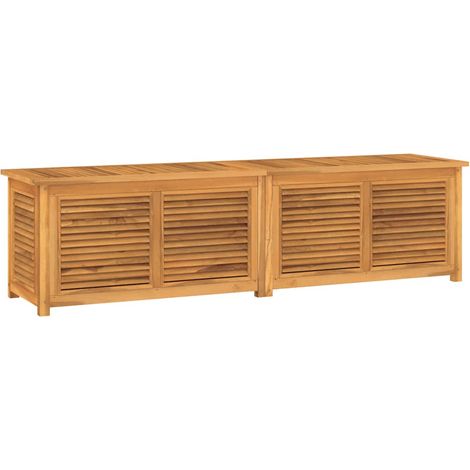 Boîte de rangement jardin et sac 200x50x55 cm bois massif teck