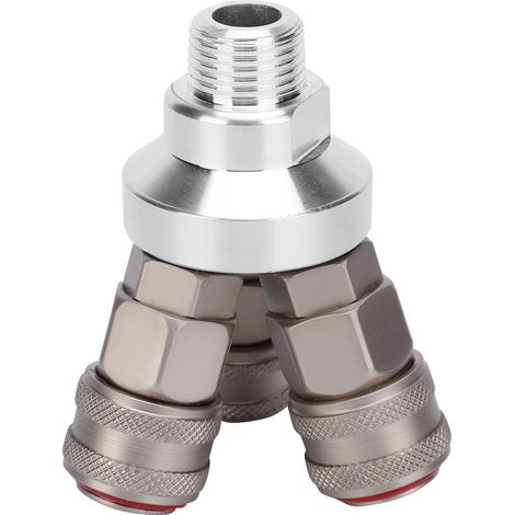 Raccord Pneumatique 3 Voies en Acier Chromé, Filetage G1/2 Pouce pour Connexions Rapides (1/5)