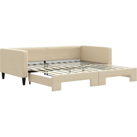 Maison Exclusive - Tagesbett Ausziehbar Creme 100x200 cm Stoff