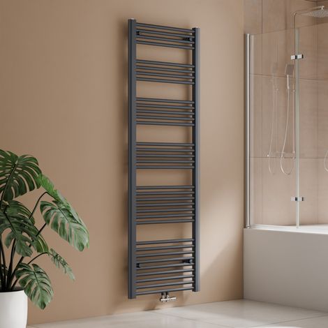 S'AFIELINA Badheizkörper Handtuchtrockner Handtuchheizkörper Handtuchhalter Mittelanschluss Handtuchwärmer Gerade Anthrazit 180 x 60 cm,860 W