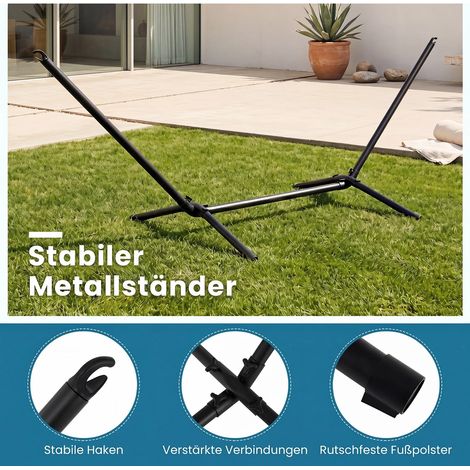 Hammock with stand, spreader bar hammock with removable cushion, wooden spreader bars & carrying bag (1/5)
