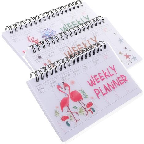 Agenda settimanale portatile con copertina in PP, scrittura fluida, pratica agenda scolastica in 3 pezzi per studenti delle scuole medie. (1/5)