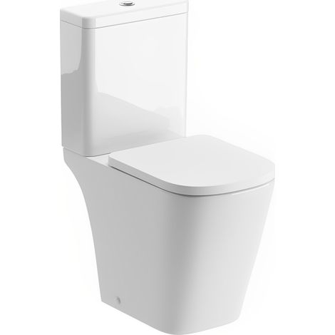 Signature Poseidon Rimless Open Back Close Coupled Toilet (inc Soft Close Seat) (1/4)
