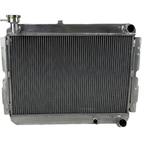 Radiador de aluminio, tamaño del núcleo 15,7"x23,9"x2,4", tamaño total 21,29"x26,2"x6,49", entrada/salida 1,5"/1,5", compatible con SUV de tamaño completo de 1980 a 1990, 3 filas. (1/5)