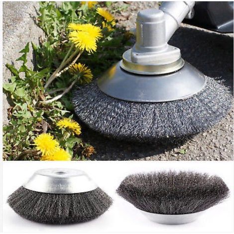 Lame Brosse Métallique 8 Pouces pour Coupe-Bordure Débroussailleuse Fil Acier Résistant Désherbage Jardin Allées (1/4)