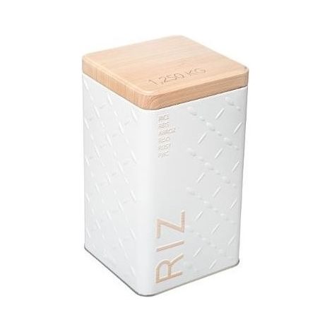 Contenitore da cucina per riso in ferro Bianco 1,25 Kg 10,8x10,8x h18,4 cm