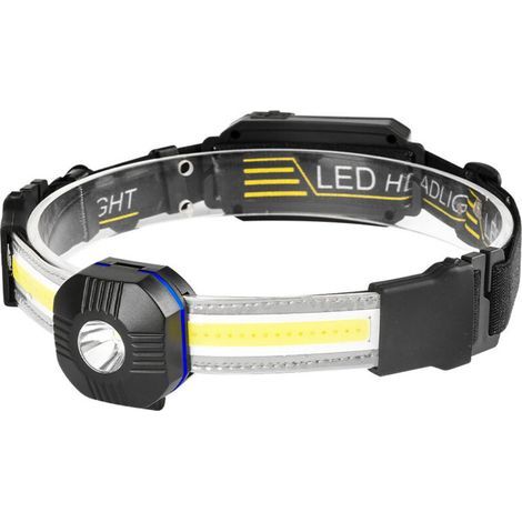 Pair Lampe Frontale Rechargeable USB,  Lampes Frontales à LED XPG + COB avec Voyant D'avertissement, Éclairage 210° (1/5)
