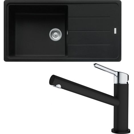 Pack full black évier XL Antea Fragranit 970 x 460 x 210 mm + mitigeur Orbit noir - Franke (1/5)