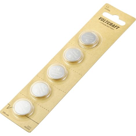 VOLTCRAFT Knopfzelle CR2032 3 V 5 St. 220 mAh Lithium LM2032 (1/5)