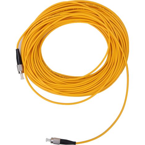 Câble fibre optique monomode 20m FC/UPC à FC/UPC, cordon jaune, connecteurs duplex, faible perte, réseau FTTH, liaison data center, qualité professionnelle. (1/5)