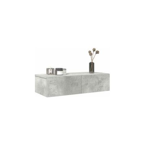 Étagère murale avec tiroirs gris béton bois d'ingénierie (1/5)