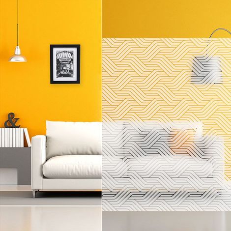 DIMEXACT - Film décoratif pour vitre lignes graphiques dépolies - 152 cm x 0.5 m - En Rouleau (1/4)