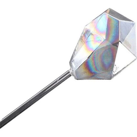 royaluxe -Lot de 2 globes d'arrosage automatique pour plantes en verre avec diamants irisés transparents, motif à facettes, ampoules à arrosage automatique, insert de pot de fls, pointes d'arrosage dé (1/5)