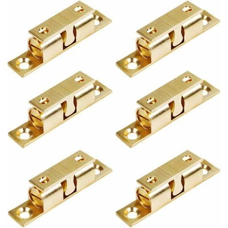 6Pcs Laiton Double Loqueteau à Billes Rouleau Loquetaux Double Rouleau Attraper pour Placard Meubles Porte Armoire Loquet Serrure de Portiere (1/5)