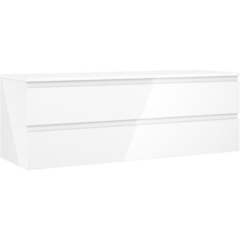 Mexen Orio Badezimmerunterschrank 140 cm mit Arbeitsplatte, 2 Schubladen, weiß glänzend - 91A10-14047-2-BFFC00 (1/5)