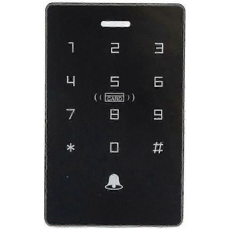 Contrôleur d'accès NFC étanche avec lecteur de cartes à double fréquence (125 kHz et 13,56 MHz), clavier et fonctions de saisie de mot de passe, adapté aux systèmes de verrouillage de porte. (1/5)