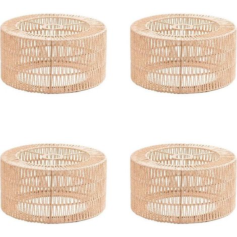 4X Abat-Jour en Corde de Papier pour Plafonnier, Style Bohème, Protection D'Ampoule pour Restaurant, Café, Salon, 22 X 11 cm