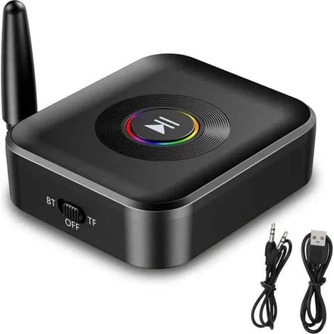 Adaptateur Bluetooth - Récepteur Bluetooth 5.1 - Pour Voiture - Entrées AUX et RCA - 1 Pièce