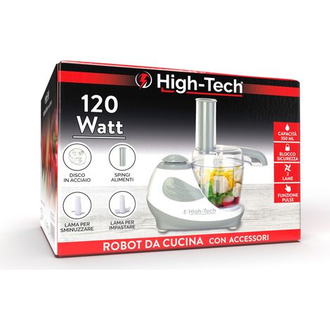 HIGH-TECH ROBOT TRITATUTTO DA 120WATT CON CAPIENZA 350ML FUNZIONE PULSE COLORE GRIGIO (1/5)