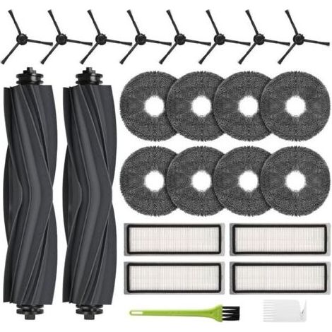 Zubehör für Dreame L10s Ultra / L10s Pro / L10 Ultra Ersatzteile für Xiaomi X10 Plus Staubsauger: 2 Hauptbürsten, 8 Reinigungstücher, 4 Filter, 8 Seitenbürsten (1/5)
