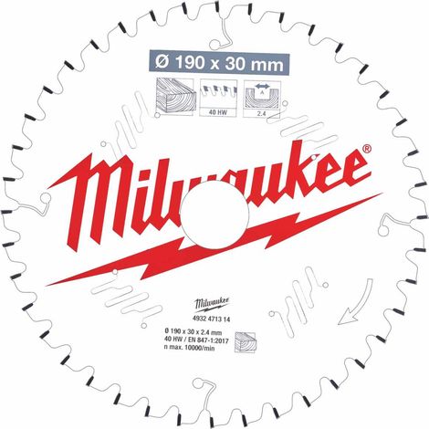 Milwaukee Kreissäge 190x30x2,4x40z Holz - Schnellschnitt CSB MS (1/5)