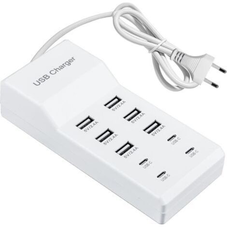 Chargeur USB à 10 ports, 50 W, 5 V, multiple, 10 ports, hub, station de charge rapide, pour téléphones portables, tablettes, consoles de jeux (1/5)