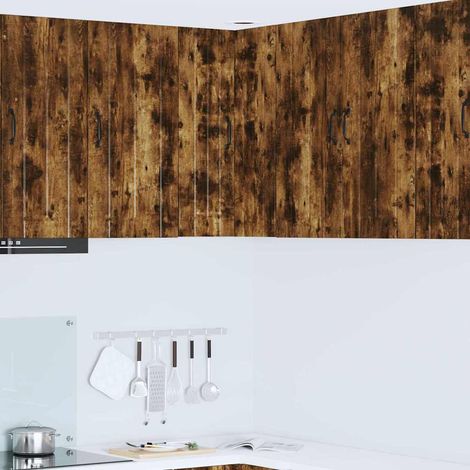 vidaXL Mobile angolare per parete LUCCA Rovere Fumo 57 x 57 x 80 cm