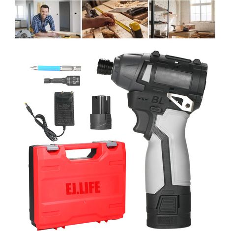 Ej.Life Perceuse Visseuse Sans Fil 18V, Visseuse Devisseuse avec 2 Batteries 2.0Ah, 140Nm Percussion, 3450 RPM, 3 Vitesses, pour la Bricolage (1/5)