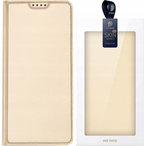 Custodia Dux Ducis Skin Pro per Xiaomi Redmi 11A / Poco C55 / Redmi 12C con chiusura a libro, portafoglio, porta carte e supporto, colore oro. (1/5)